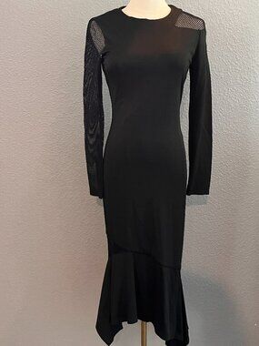 mac duggal asymmetrical gathered dress Sequined Asymmetrical Draped Trumpet Gown